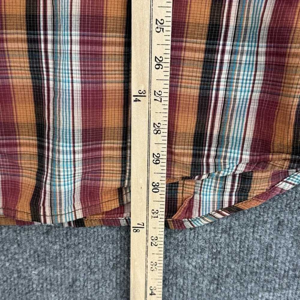 True Religion Western Button Up Shirt Mens 3XL Multi Plaid Diamond Pearl Snap